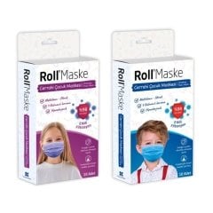 Roll Cerrahi Kız Çocuk Maskesi - 10 Adet