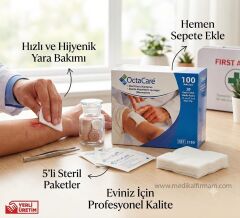 Octacare Steril Emici Kompres Spanç Non-Woven 7,5cmx7,5cm- 100 lü