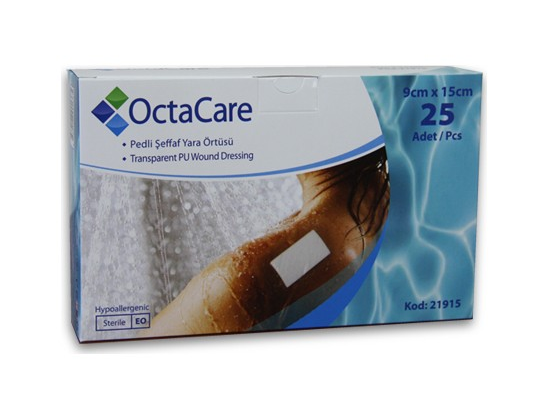 Octacare Şeffaf PU Yara Örtüsü 9cm X 15cm- 25 li Kutu
