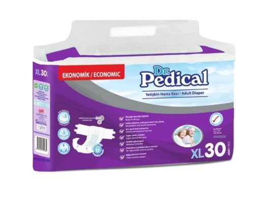 Dr.Pedical Extra Büyük (XL) 30 Adet Eco Belbantlı Hasta Bezi