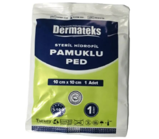 Dermateks Pamuklu Ped 10 x 10cm 1 Adet