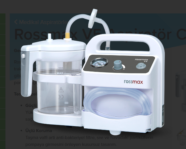 Aspiratör Cihazı Rossmax V5