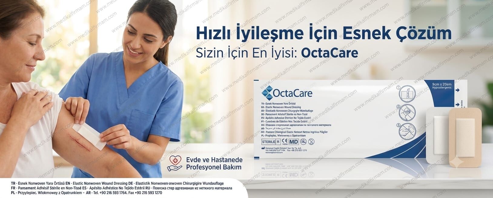 Octacare Esnek Nonwoven Yara Örtüsü 9cm x 30cm - 1 Adet