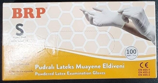 Lateks Pudralı Muayene Eldiveni Small - 100 lü