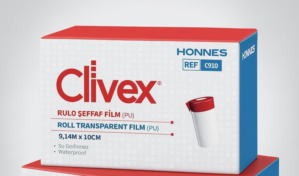 Clivex Şeffaf Film PU Su Geçirmez Flaster 10 cm x 9,14 mt