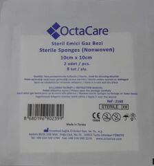 Octacare Steril Nonwoven Emici Gaz Kompres Spanç 10cmx10cm 8 kat-1 Adet