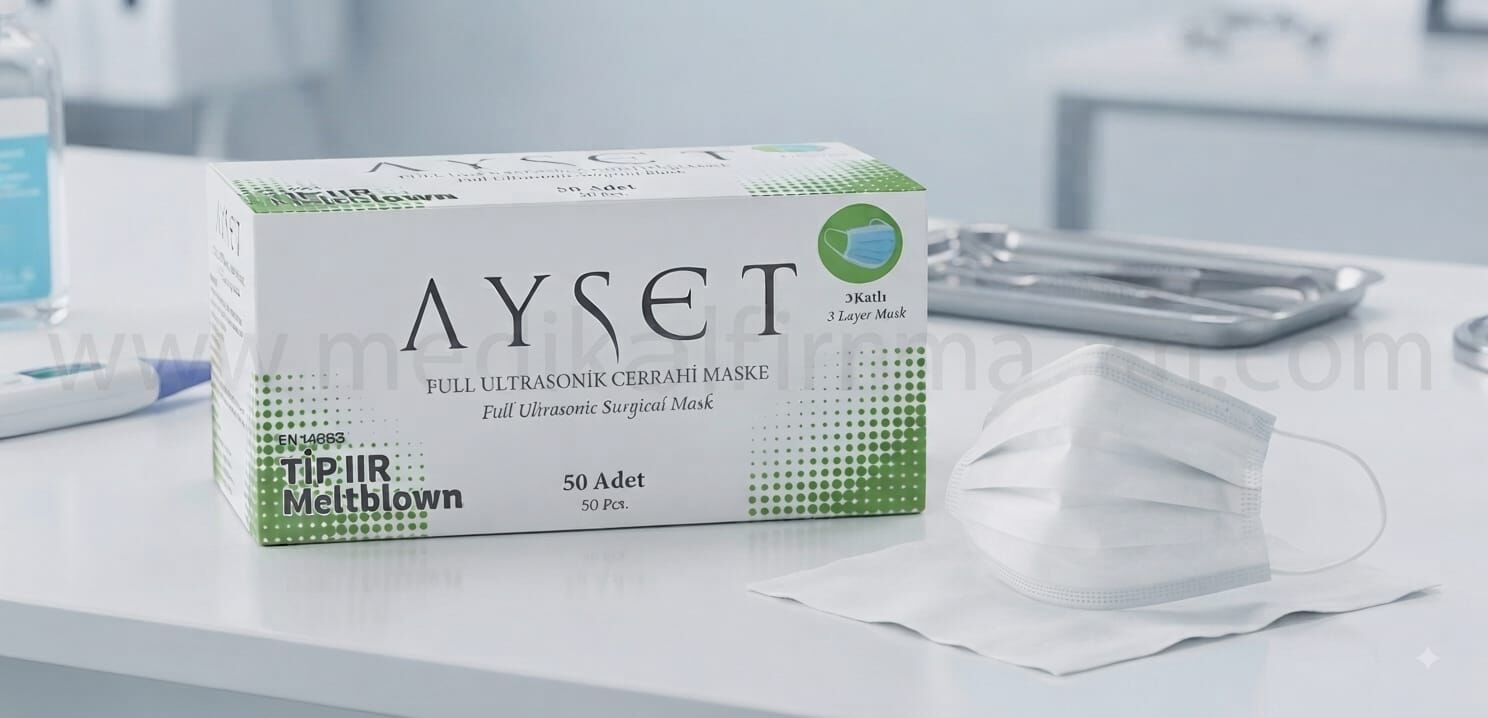 Maske 3 Katlı Tip IIR Cerrahi Yüz Maskesi Meltblown 50 Adet