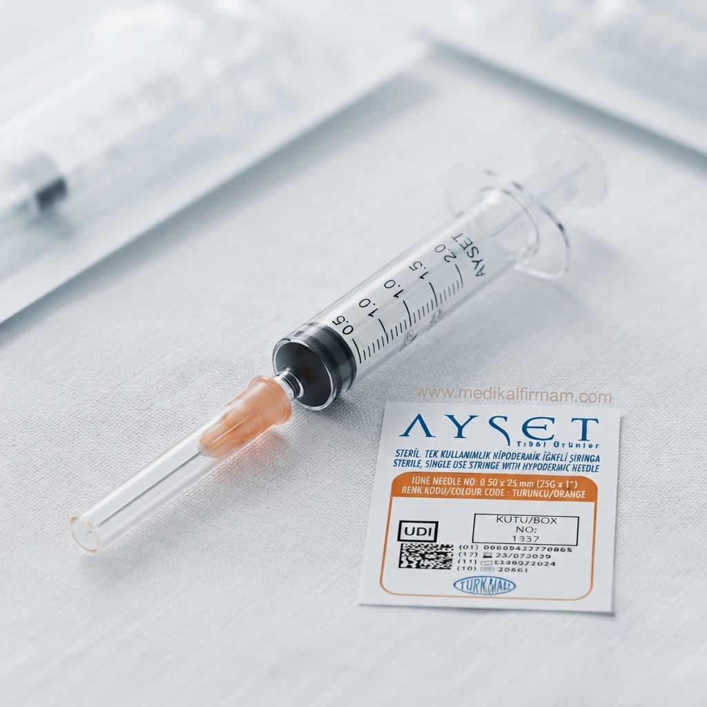 Ayset 2 ml Enjektör 3P Turuncu İğne - 300 Adet